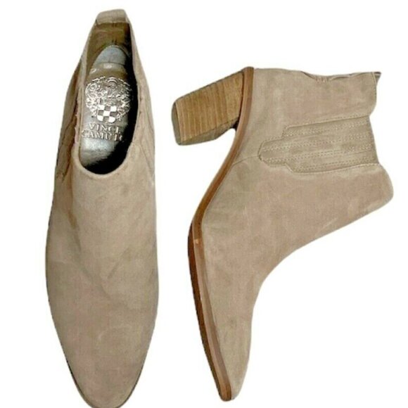 Vince Camuto Halissa Suede Bootie Womens 7.5M/38 Beige #324E - Picture 2 of 11